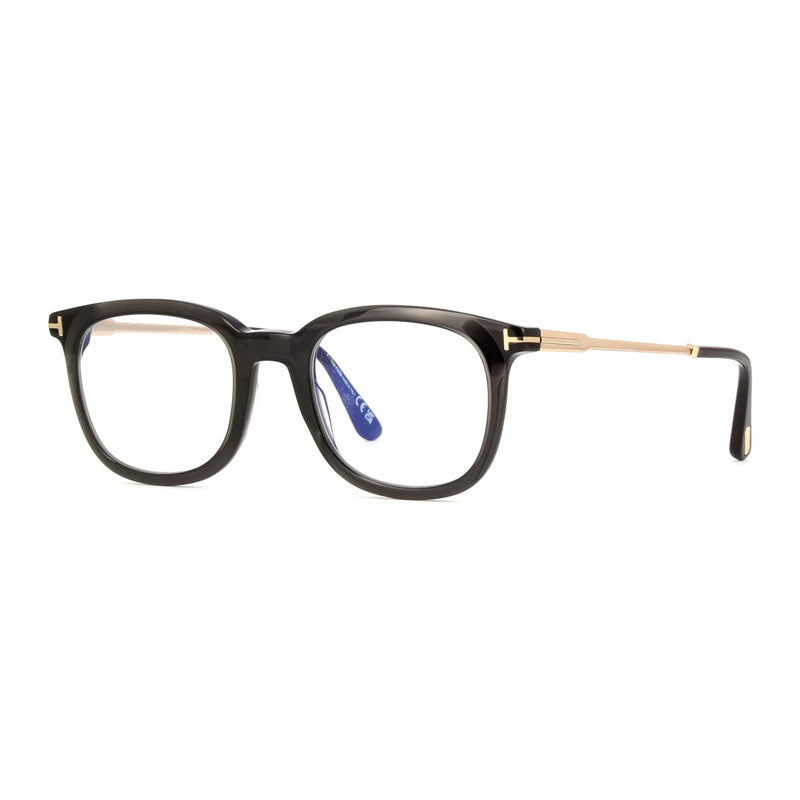 Tom Ford Tom Ford Eyeglasses Square Full Rim, Shiny Dark Green Frame and Clear Blue Light Block Lens FT5904-B096