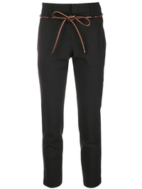 Brunello Cucinelli Smooth Fabric Cropped Tapered Trousers with Drawstring Belt