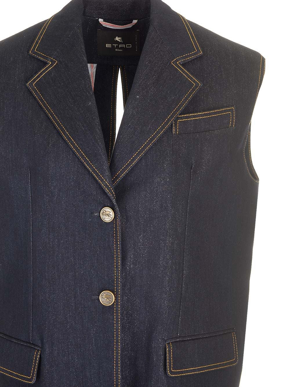 Etro Women Denim Waistcoat