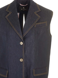 Etro Women Denim Waistcoat