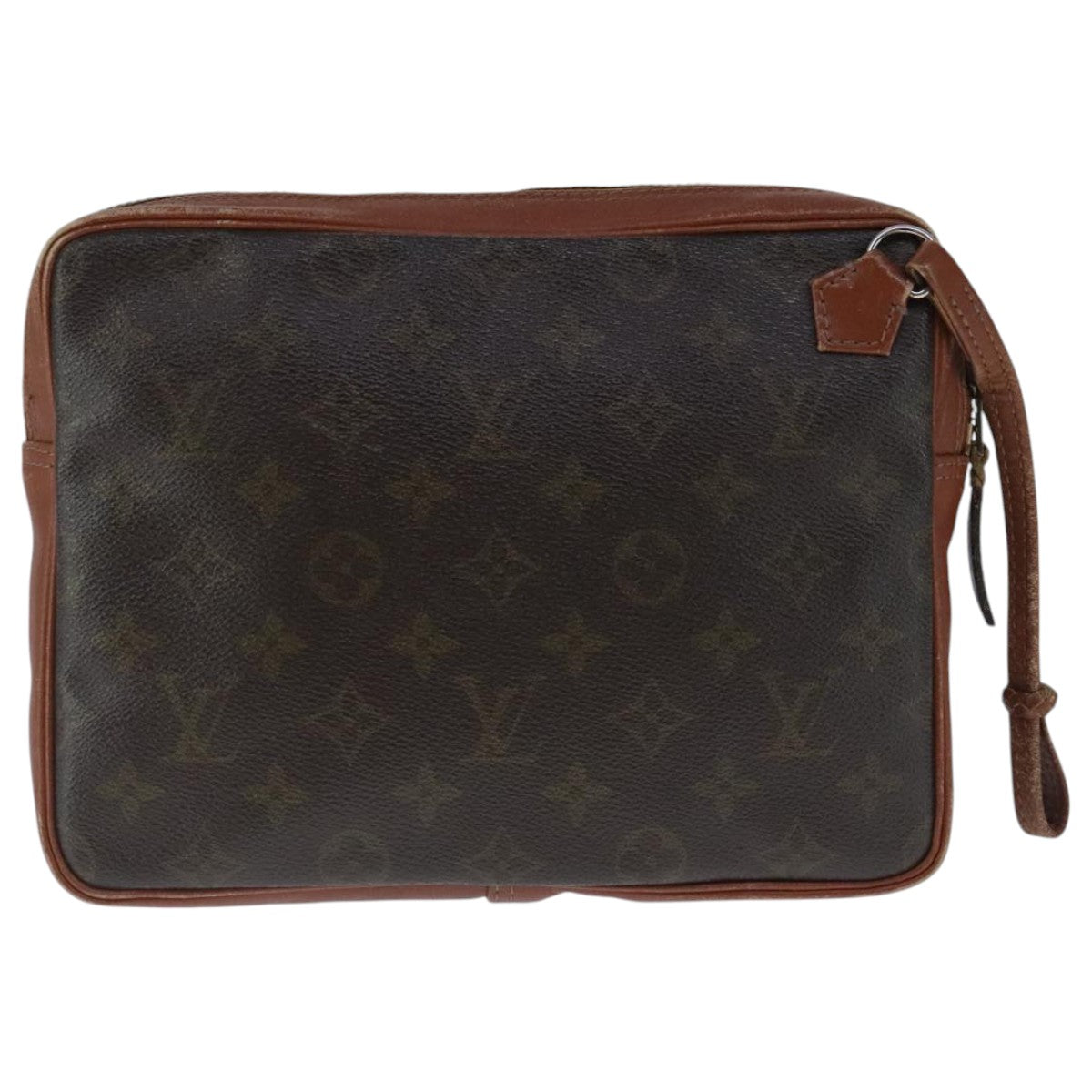 Louis Vuitton Marly Dragonne Brown Canvas Clutch Bag (Pre-Owned)