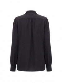 Gucci Women Silk Crepe De Chine Shirt With Self-Tie Bow