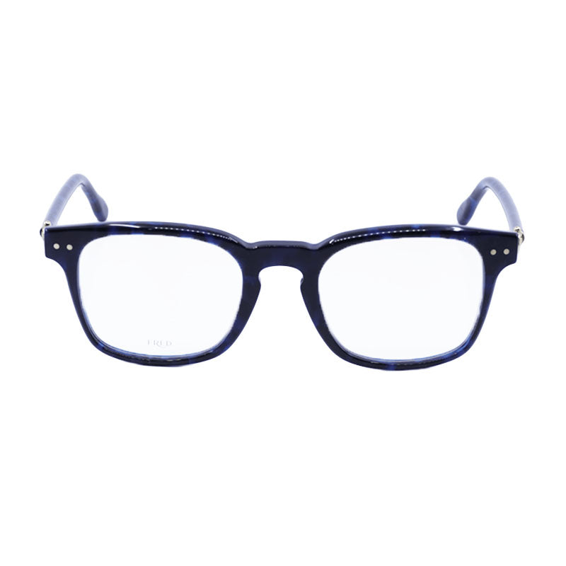 Fred Eyeglasses Square Full Rim, Blue Havana Frame and Clear Demo Lens Lens FG50006I092