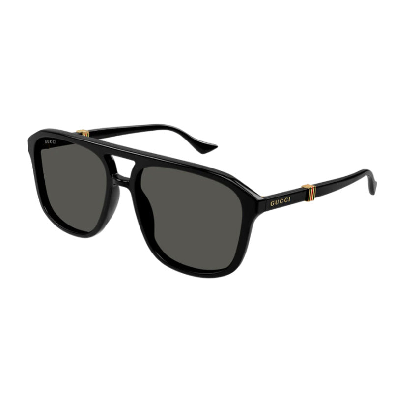 Gucci Sunglasses Aviator Full Rim, Black Frame and Grey Lens GG1494S001