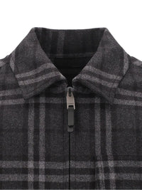 Burberry Men Check Wool And Cashmere Overshirt