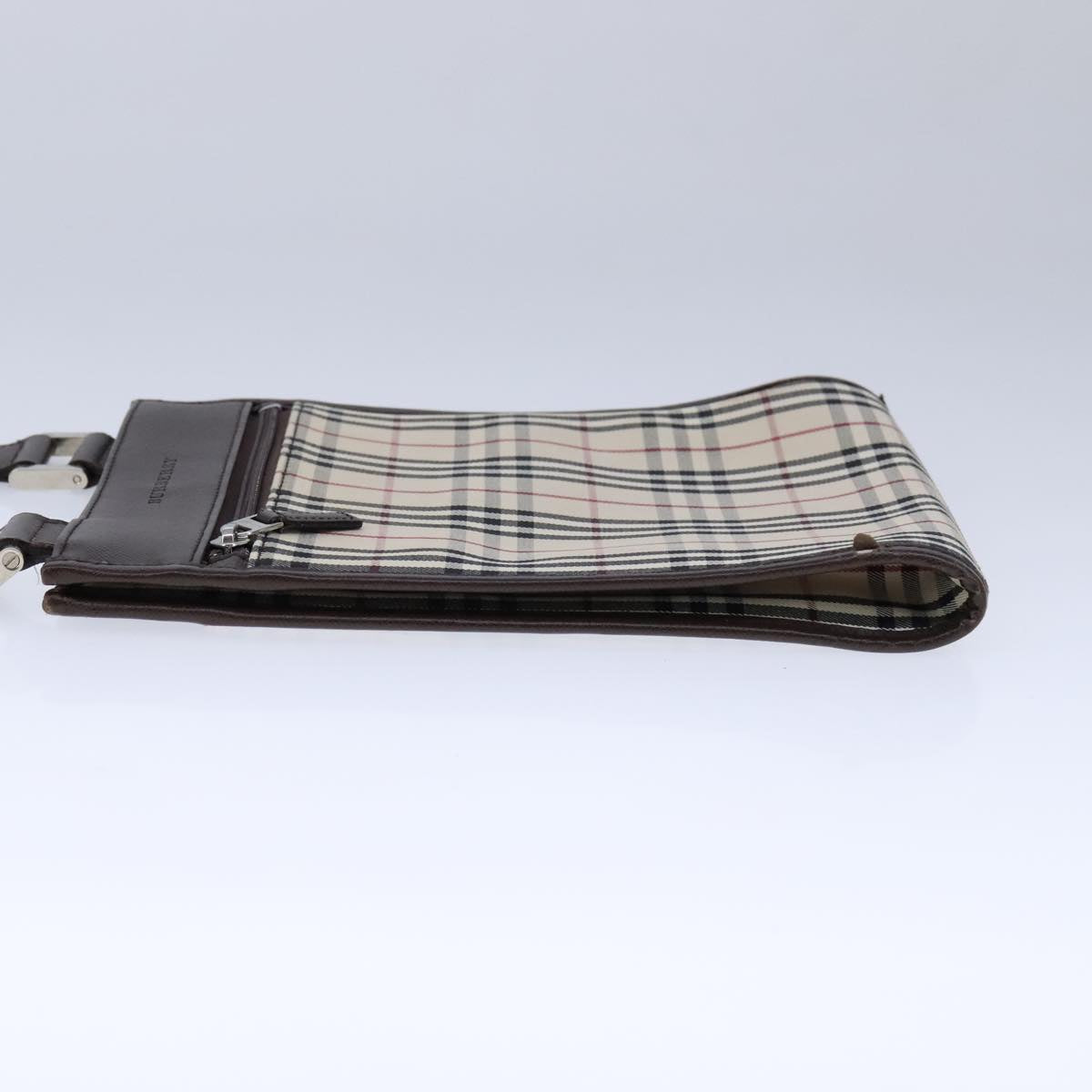 Burberry Nova Check Beige Canvas Shoulder Bag (Pre-Owned)