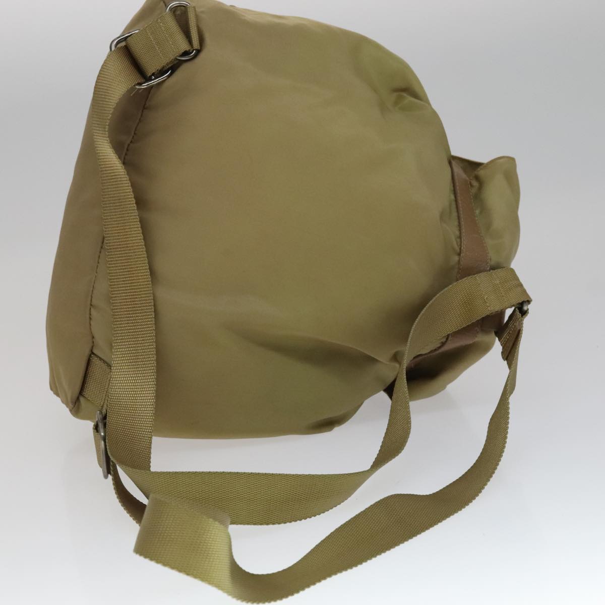 Prada Re-Nylon Khaki Synthetic Backpack Bag (Pre-Owned)