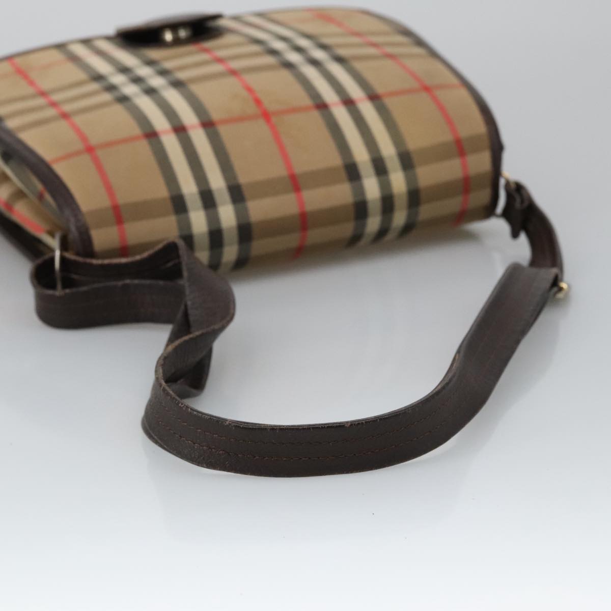Burberry Nova Check Beige Canvas Shoulder Bag (Pre-Owned)