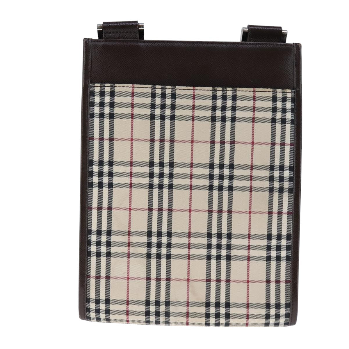 Burberry Nova Check Beige Canvas Shoulder Bag (Pre-Owned)