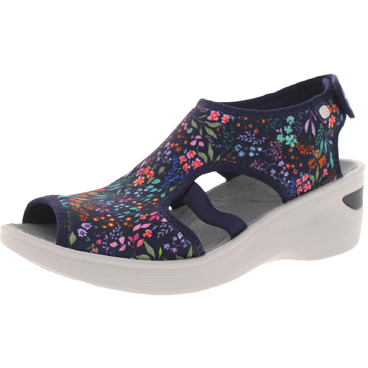 Dream Womens Contrast Trim Slingback Wedge Sandals