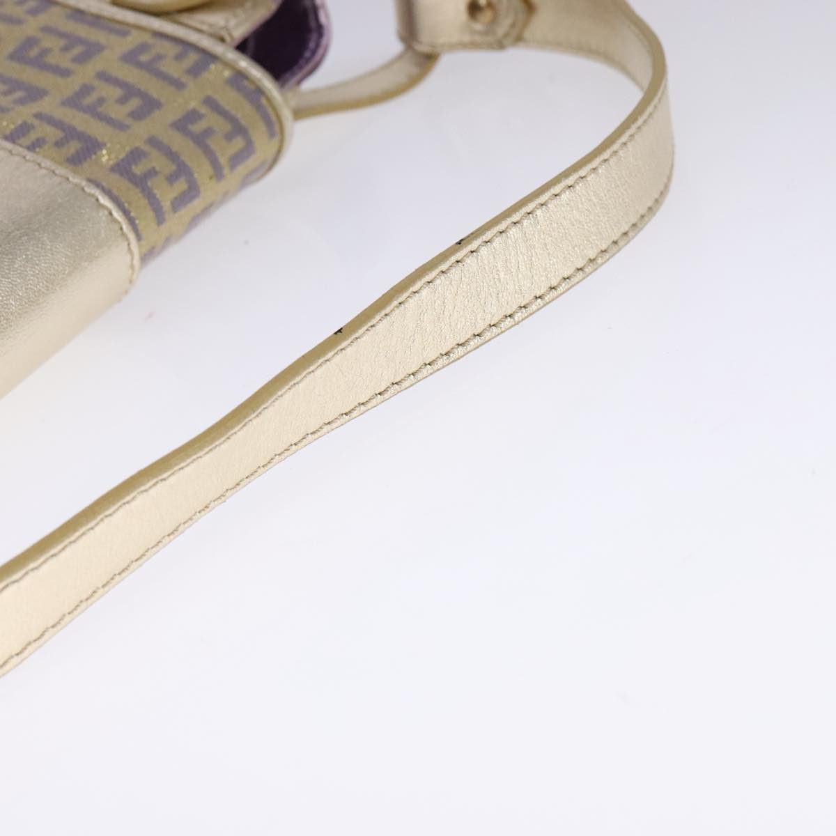 Fendi Zucchino Gold Canvas Shoulder Bag (Pre-Owned)