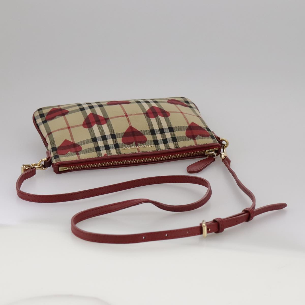 Burberry Nova Check Beige Canvas Clutch Bag (Pre-Owned)