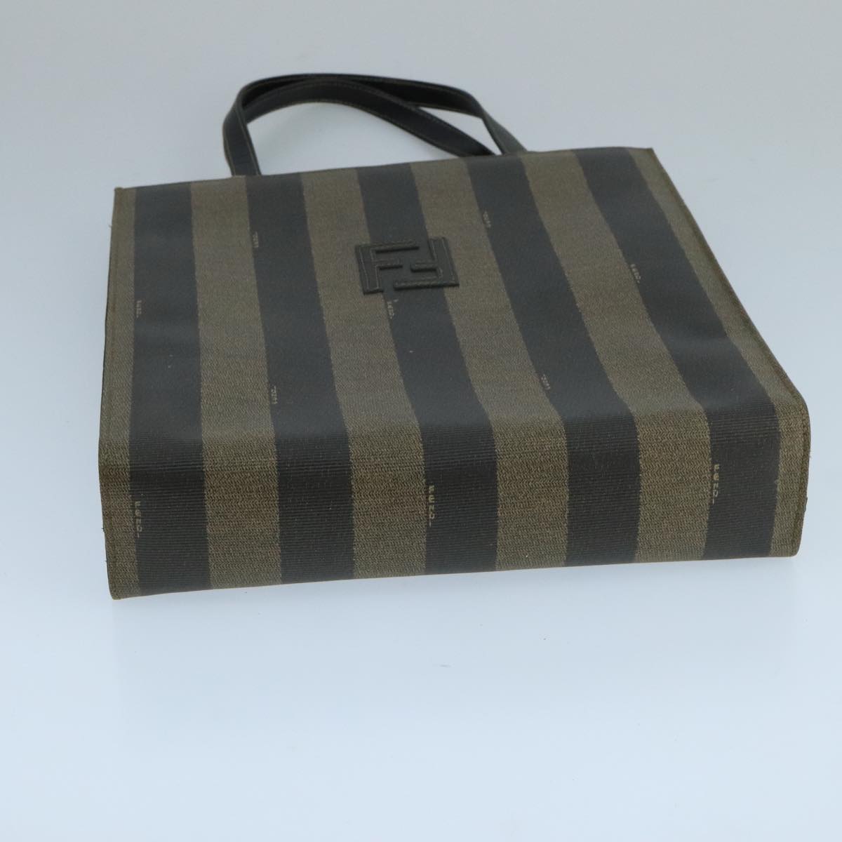 Fendi Pequin Brown Canvas Handbag (Pre-Owned)