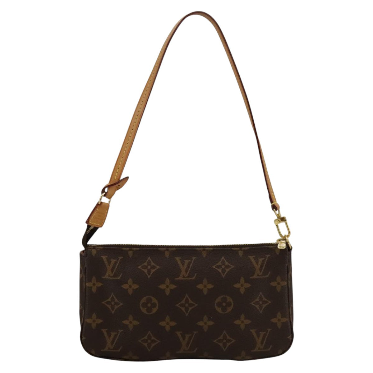 Louis Vuitton Pochette Accessoire Brown Canvas Clutch Bag (Pre-Owned)