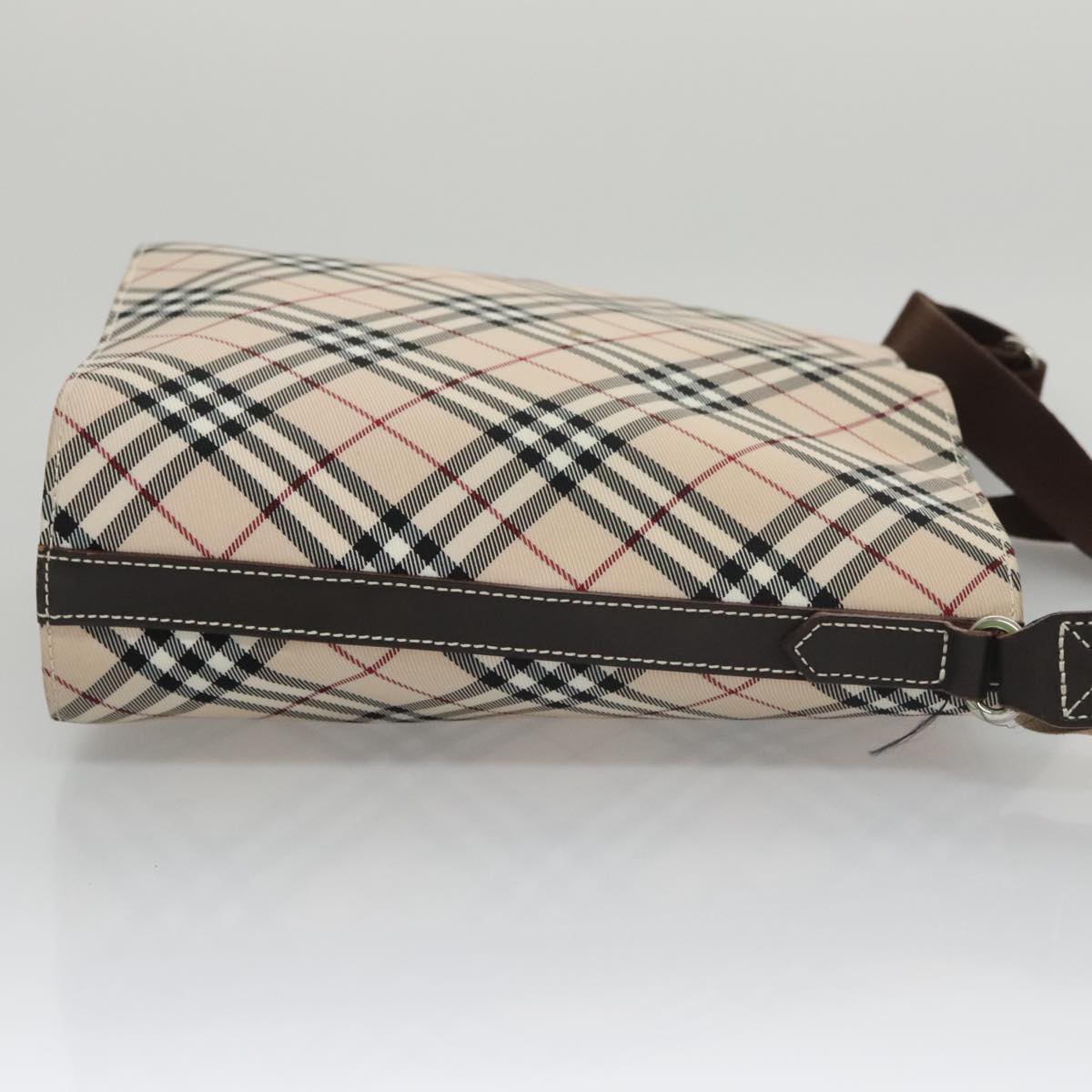 Burberry Nova Check Beige Canvas Shoulder Bag (Pre-Owned)