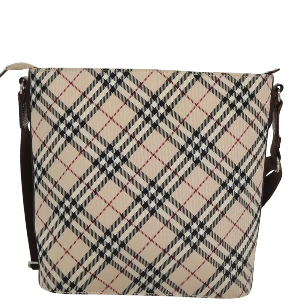 Burberry Nova Check Beige Canvas Shoulder Bag (Pre-Owned)