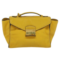 Prada Daino Yellow Leather Handbag (Pre-Owned) OS Yellow
