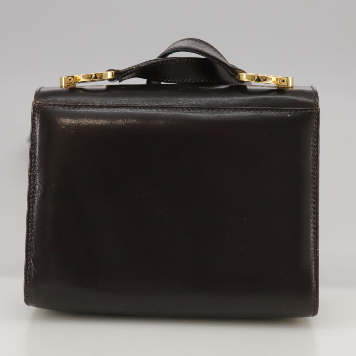 Salvatore Ferragamo Gancini Brown Leather Shoulder Bag (Pre-Owned)