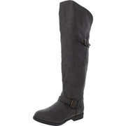 Kane Womens Faux Leather Studded Knee-High Boots