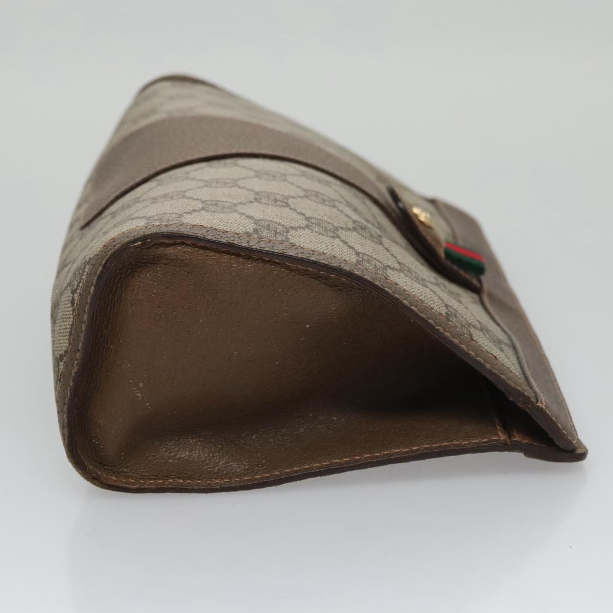 Gucci Sherry Beige Canvas Clutch Bag (Pre-Owned)