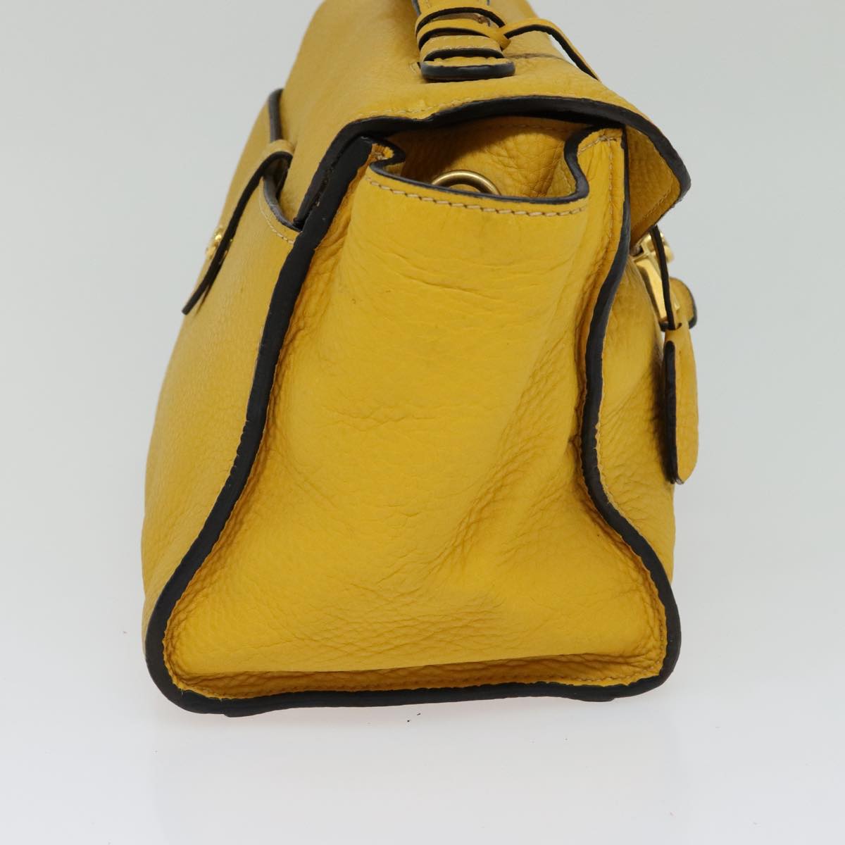 Prada Daino Yellow Leather Handbag (Pre-Owned)
