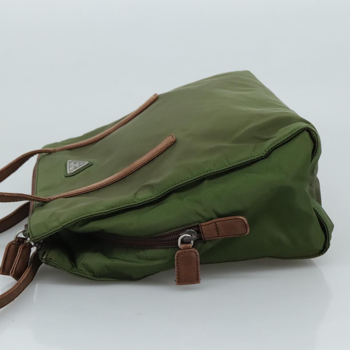Prada Re-Nylon Khaki Synthetic Shoulder Bag (Pre-Owned)