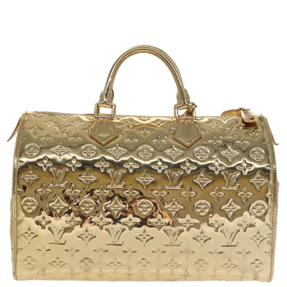 Louis Vuitton Speedy 35 Gold Patent Leather Handbag (Pre-Owned)