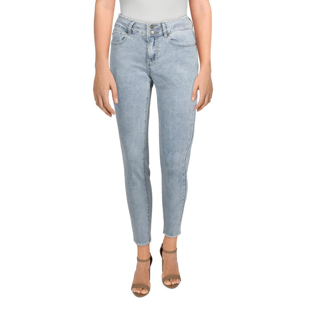 Juniors Ace Womens High Rise Released Hem Cropped Jeans