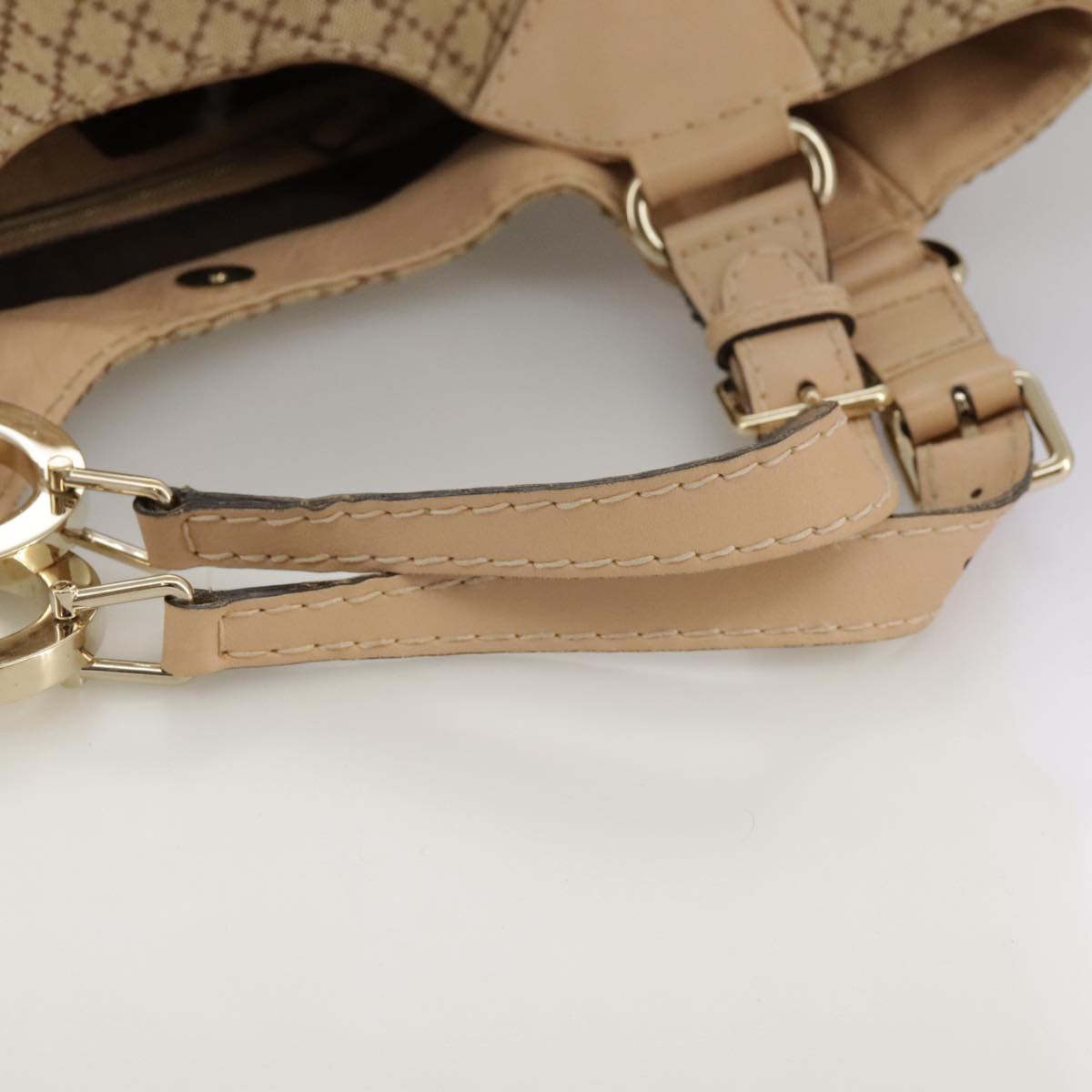Gucci Charlotte Beige Canvas Shoulder Bag (Pre-Owned)