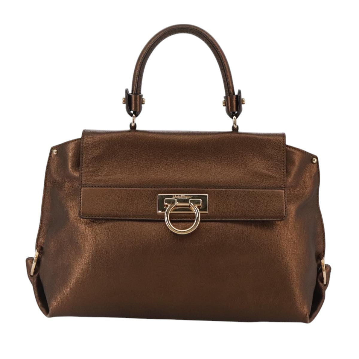 Salvatore Ferragamo Sofia Brown Leather Handbag (Pre-Owned)