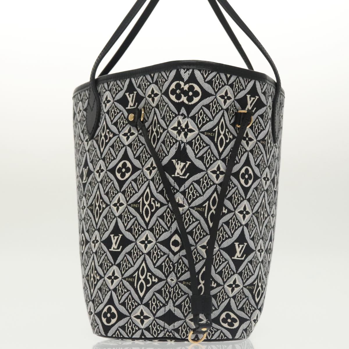 Louis Vuitton Neverfull Black Canvas Tote Bag (Pre-Owned)