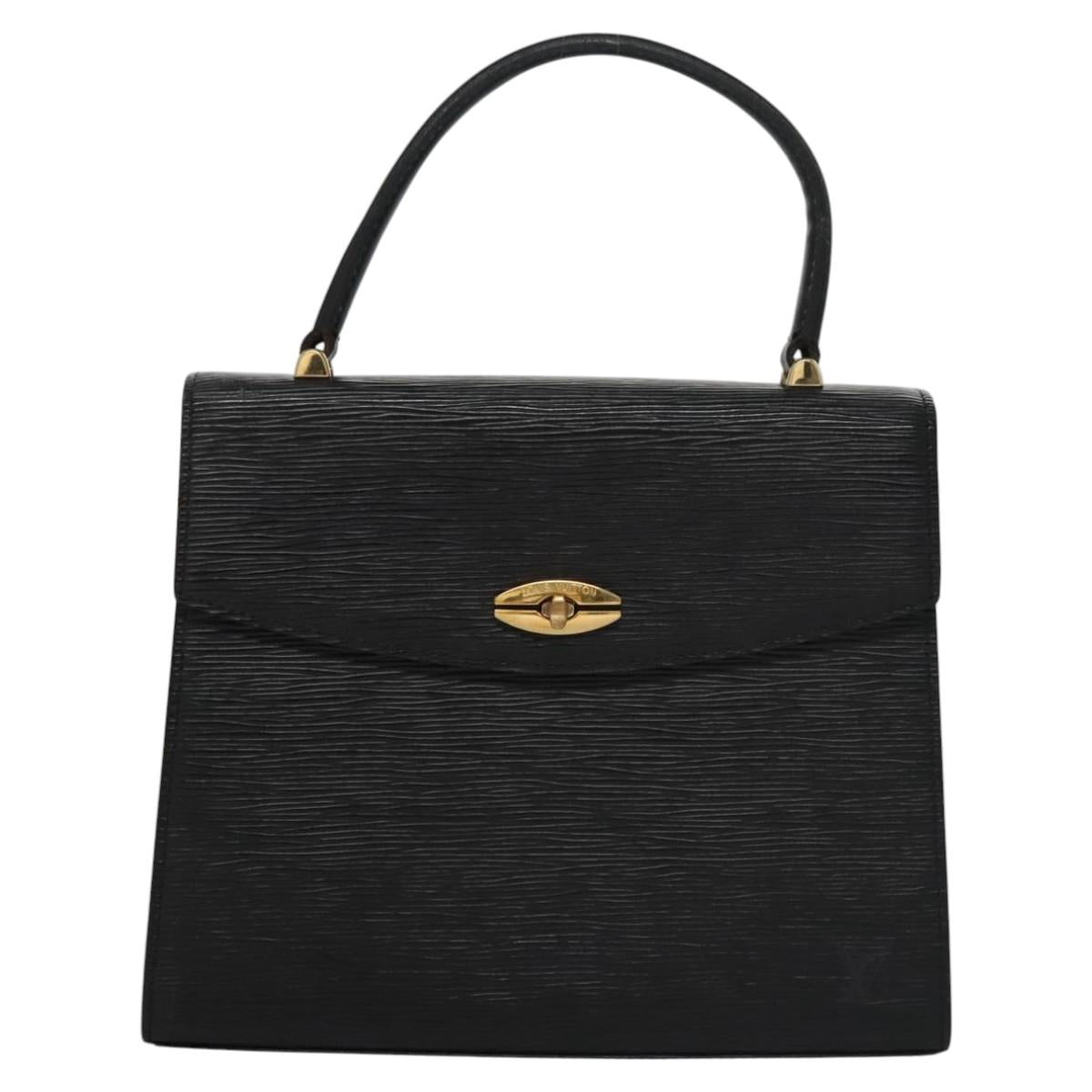 Louis Vuitton Malesherbes Black Leather Handbag (Pre-Owned) OS Black