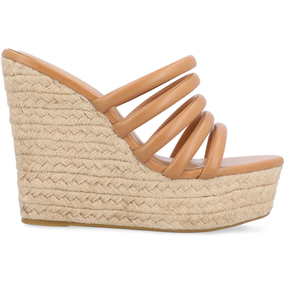 CYNTHIE Womens Comfort Insole Faux Leather Wedge Sandals
