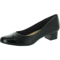 Womens Patent Trim Leather Pumps 11 Wide Black Patent
