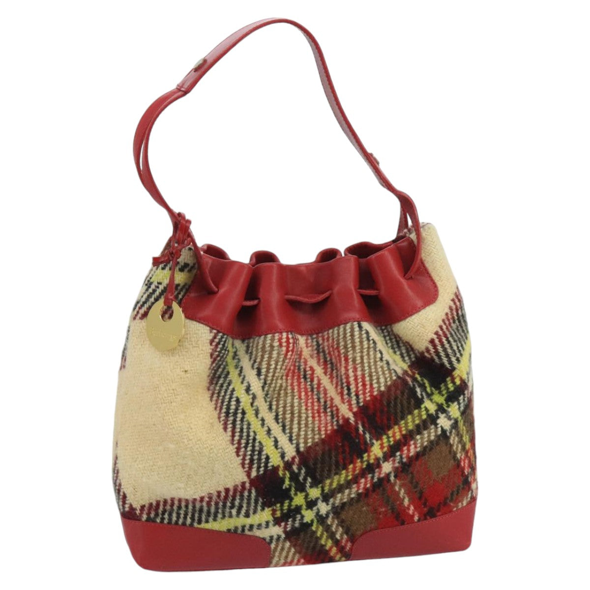 Burberry Beige Wool Shoulder Bag (Pre-Owned)