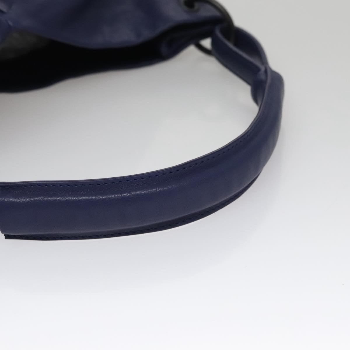 Bottega Veneta Intrecciato Navy Leather Shoulder Bag (Pre-Owned)