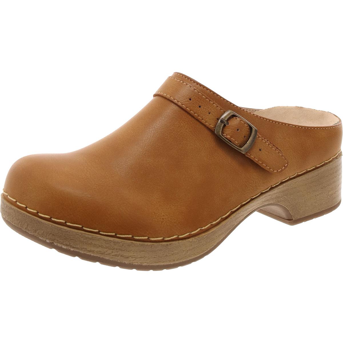 Shira Womens Faux Leather Mules Clogs