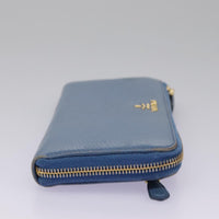 Prada Saffiano Blue Leather Wallet (Pre-Owned)