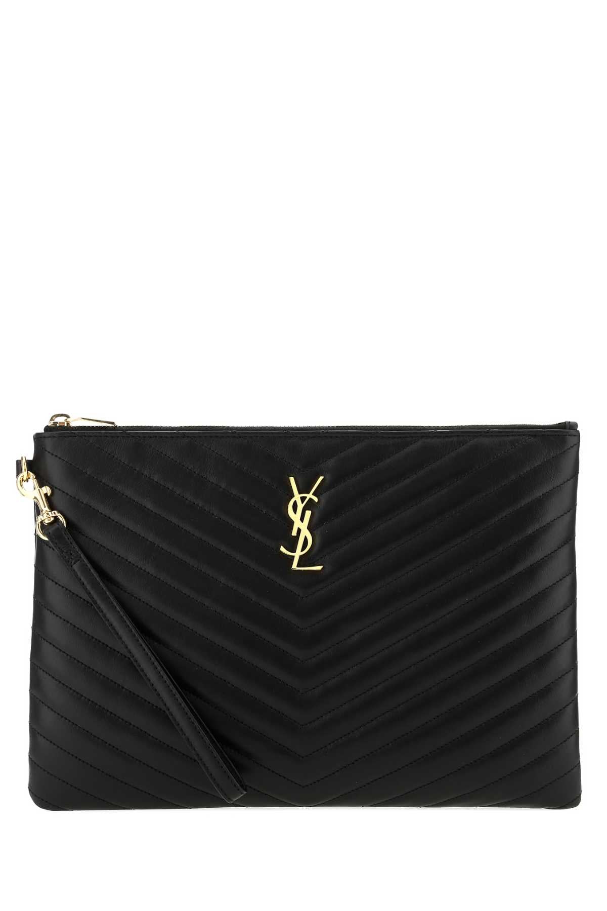 SAINT LAURENT Saint Laurent Women Black Leather Jolie I-Pad Holder