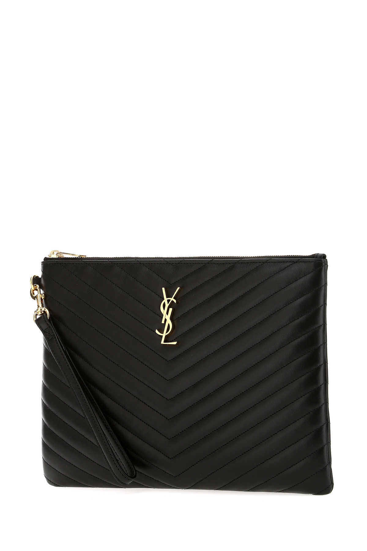 SAINT LAURENT Saint Laurent Women Black Leather Jolie I-Pad Holder