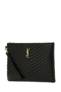 SAINT LAURENT Saint Laurent Women Black Leather Jolie I-Pad Holder