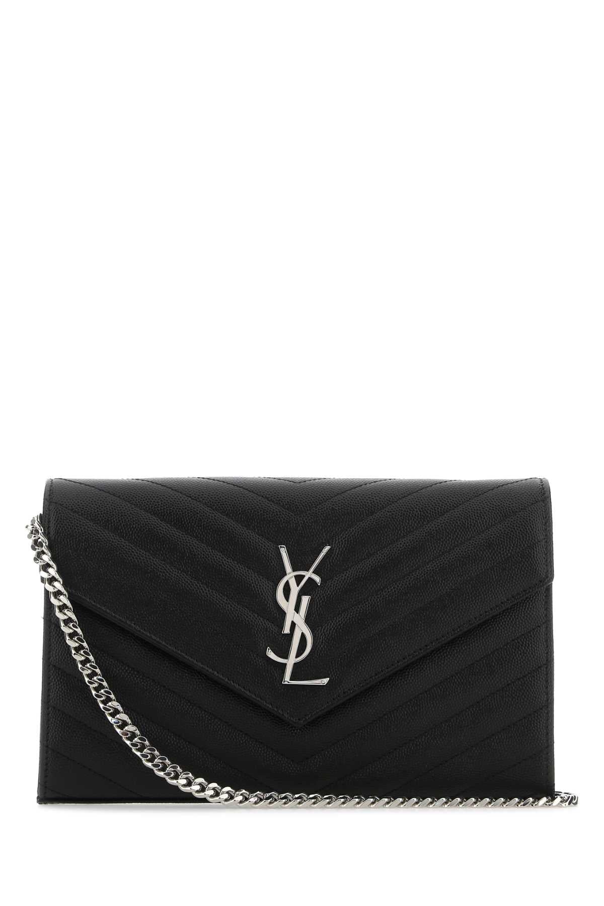 SAINT LAURENT Saint Laurent Women Black Leather Clutch