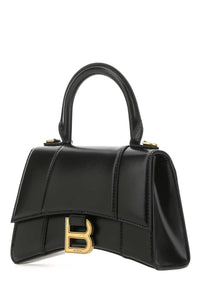 Balenciaga Women Black Leather Xs Hourglass Handbag