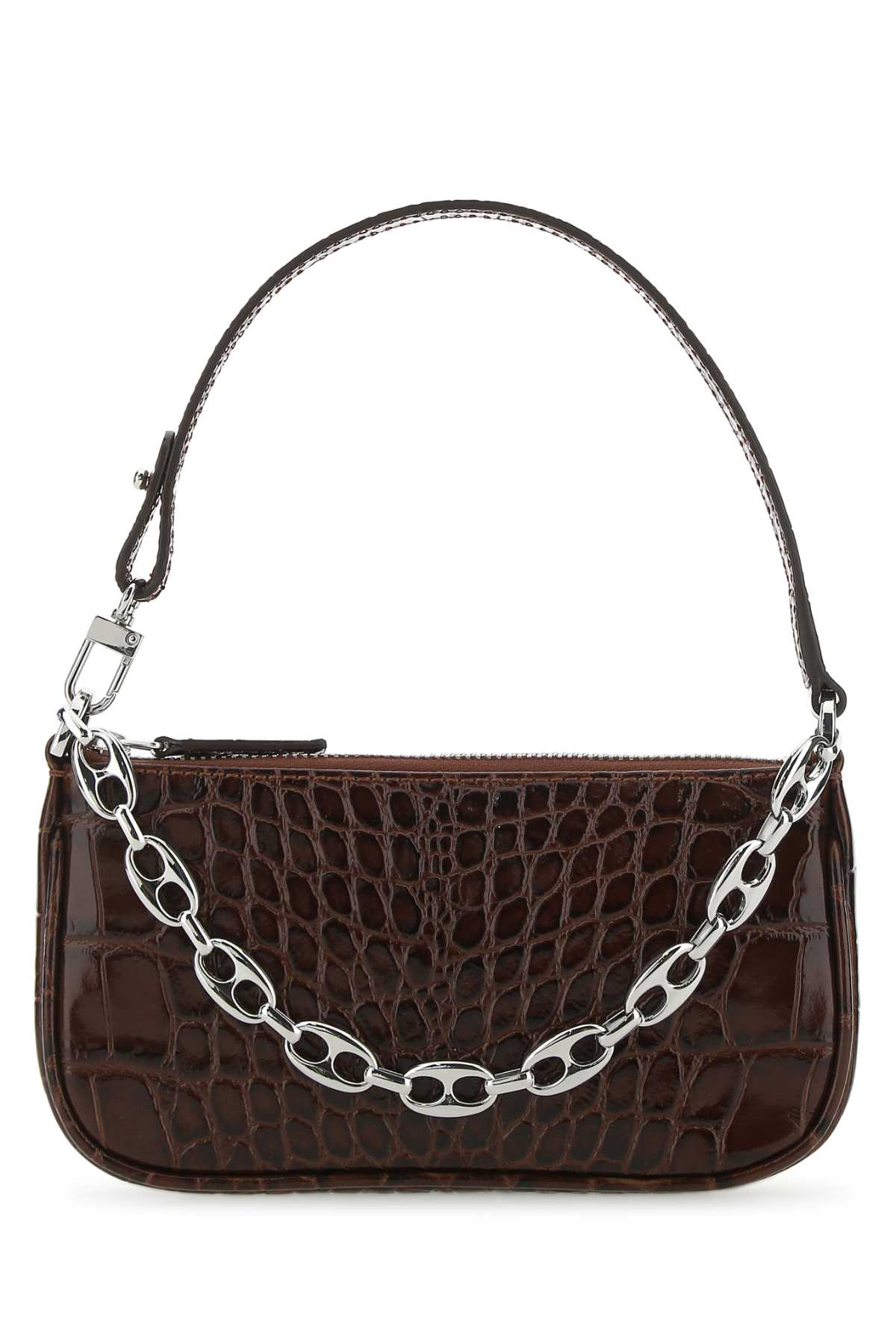 By Far Women Chocolate Leather Mini Rachel Handbag