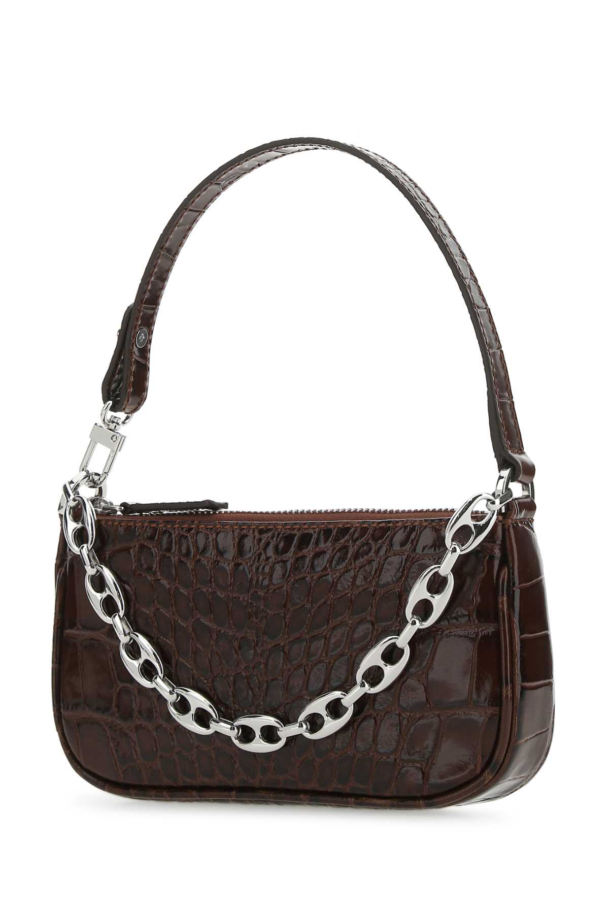 By Far Women Chocolate Leather Mini Rachel Handbag