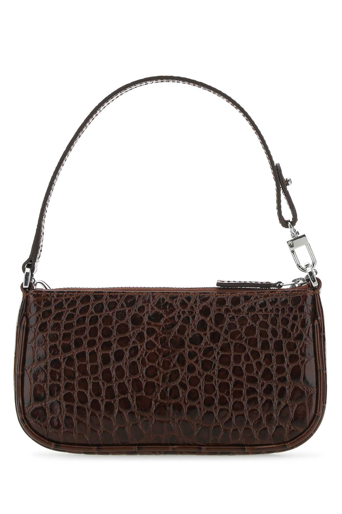 By Far Women Chocolate Leather Mini Rachel Handbag