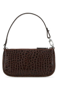 By Far Women Chocolate Leather Mini Rachel Handbag