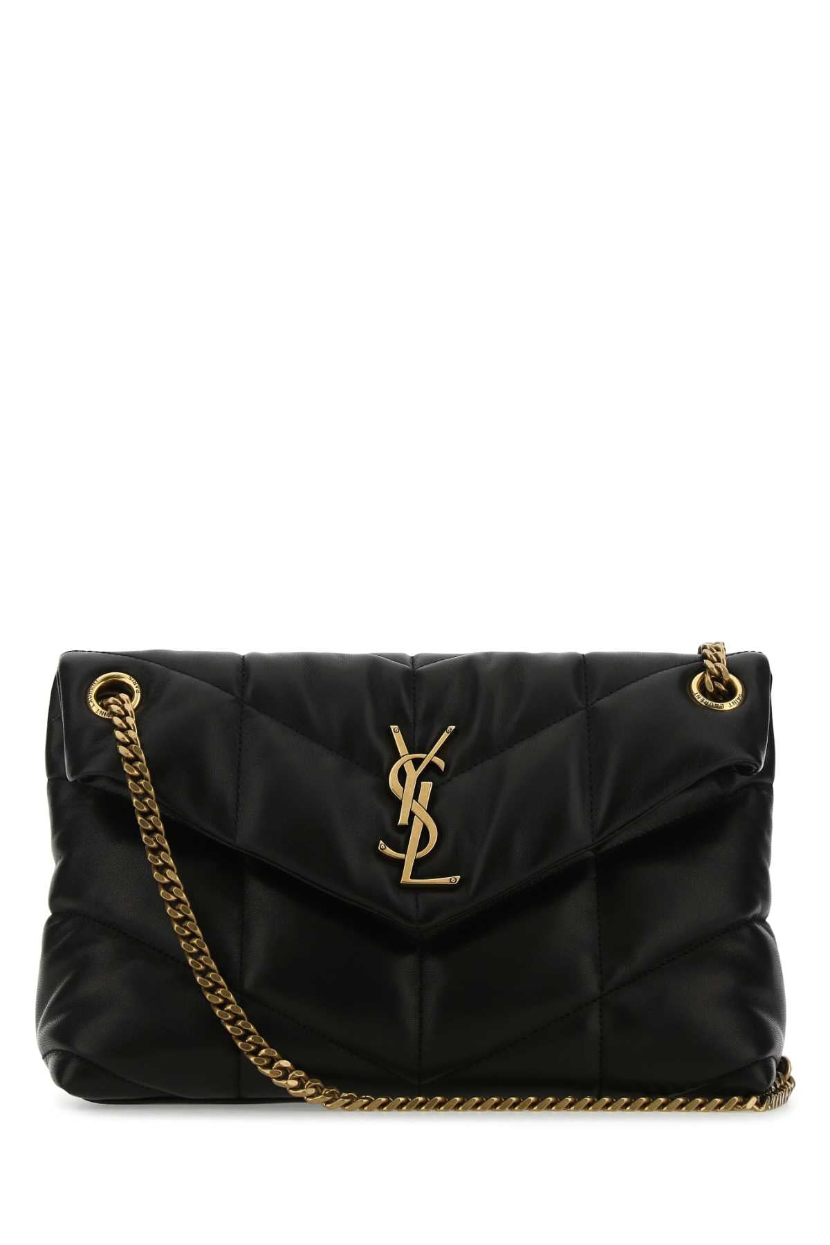 SAINT LAURENT Saint Laurent Women Black Nappa Leather Small Puffer Shoulder Bag