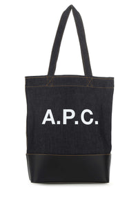 A.P.C. A.P.C. Men Blue Denim And Leather Shopping Bag