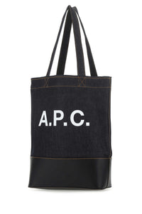 A.P.C. A.P.C. Men Blue Denim And Leather Shopping Bag